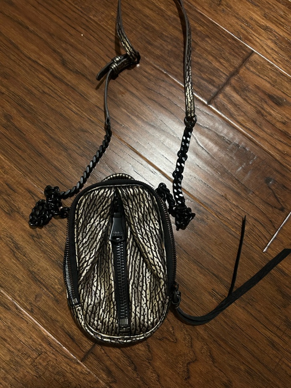 Aimee Kestenberg Tamitha Black and Gold Leather Crossbody Bag